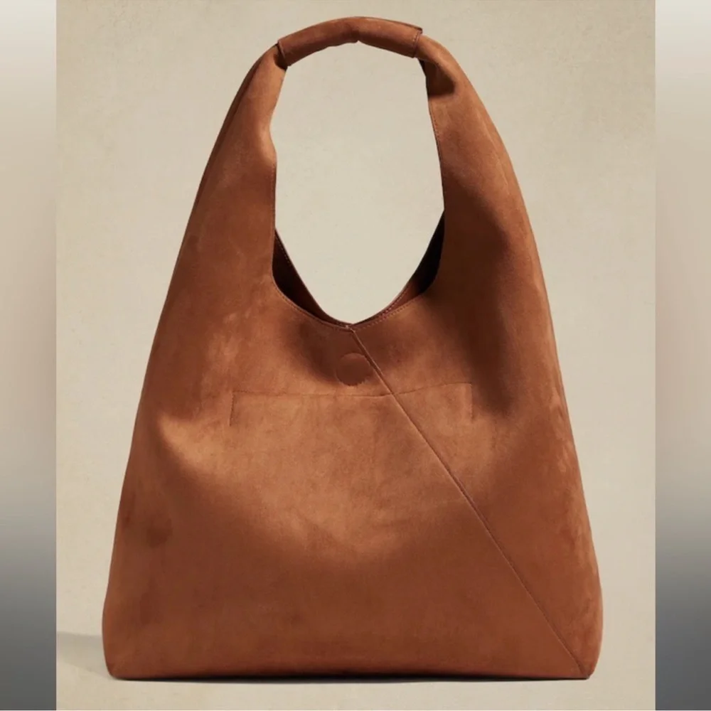 Vegan Suede Slouch Tote Banana Republic OS - Picture 1 of 14